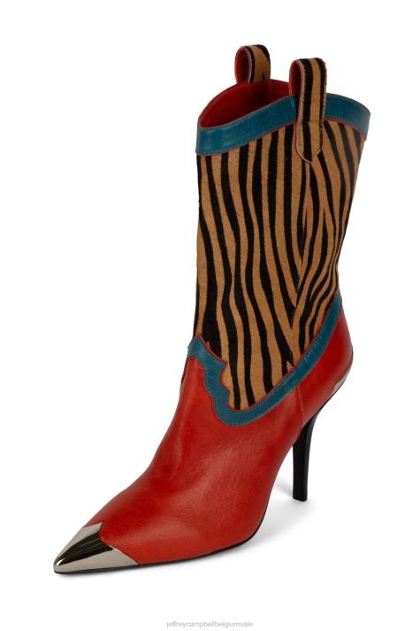 vrouwen Jeffrey Campbell el-paso-f oranje cb beige brn zebra V2LZ349 enkel laarzen