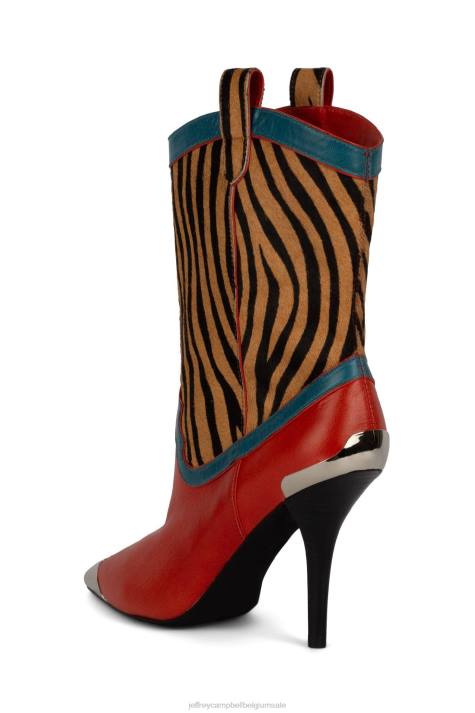 vrouwen Jeffrey Campbell el-paso-f oranje cb beige brn zebra V2LZ349 enkel laarzen