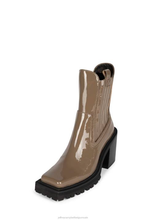 vrouwen Jeffrey Campbell eland taupe patent V2LZ425 enkel laarzen