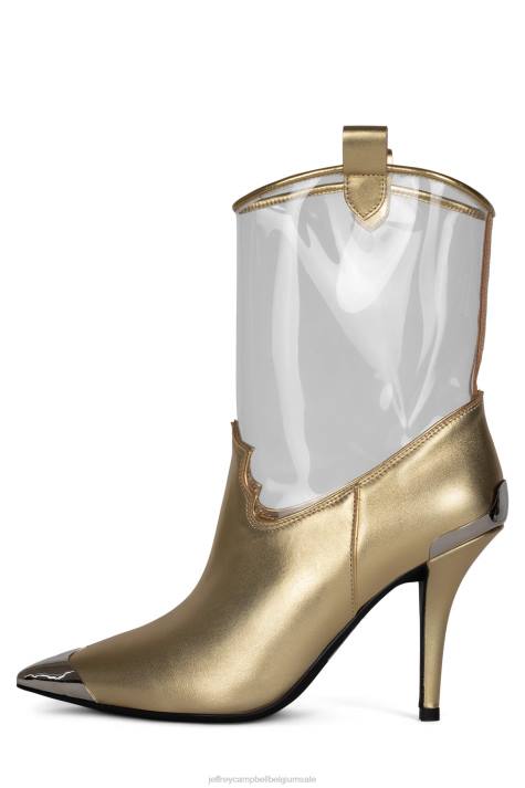 vrouwen Jeffrey Campbell elpaso-v goud duidelijk V2LZ643 enkel laarzen