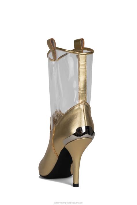vrouwen Jeffrey Campbell elpaso-v goud duidelijk V2LZ643 enkel laarzen