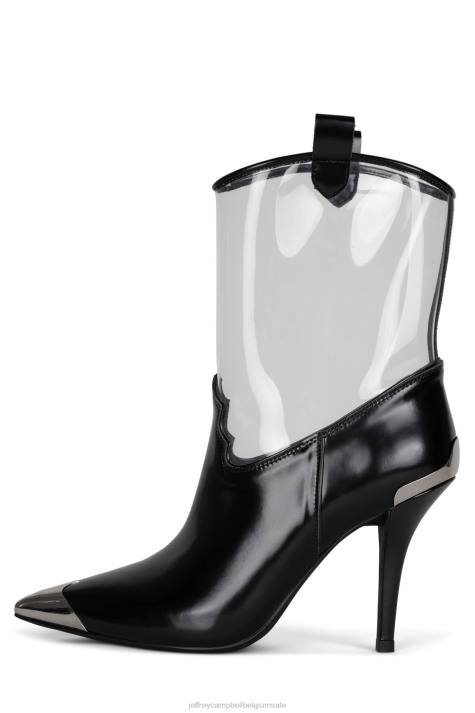 vrouwen Jeffrey Campbell elpaso-v zwart patent duidelijk V2LZ644 enkel laarzen