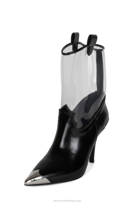 vrouwen Jeffrey Campbell elpaso-v zwart patent duidelijk V2LZ644 enkel laarzen