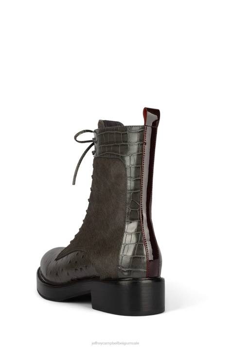 vrouwen Jeffrey Campbell fischer-hf donkergrijze exotische combo V2LZ400 enkel laarzen
