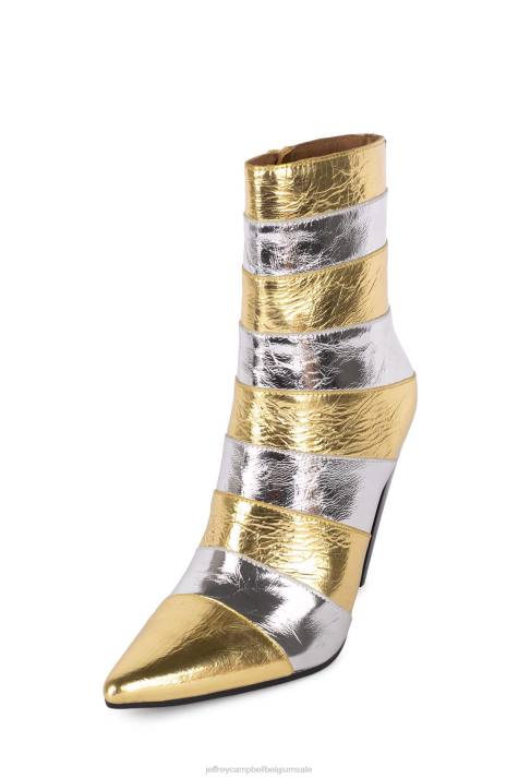 vrouwen Jeffrey Campbell gecomplexeerd goud Zilver V2LZ421 enkel laarzen