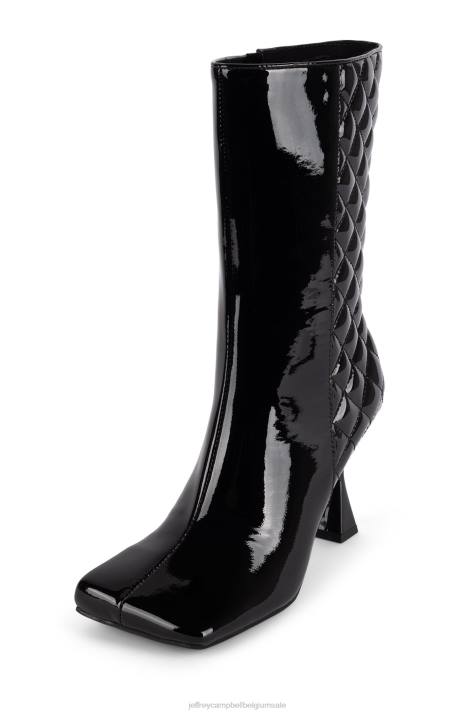 vrouwen Jeffrey Campbell gemorphed-q zwart patent V2LZ590 enkel laarzen