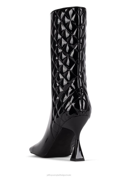 vrouwen Jeffrey Campbell gemorphed-q zwart patent V2LZ590 enkel laarzen