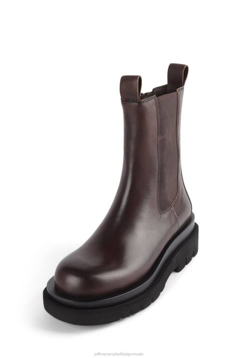 vrouwen Jeffrey Campbell getankt donker bruin V2LZ599 enkel laarzen
