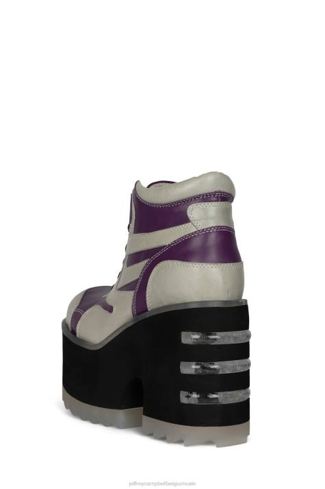 vrouwen Jeffrey Campbell gevaren grijs paars V2LZ351 enkel laarzen