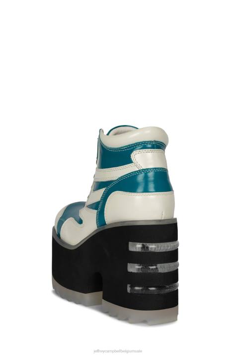 vrouwen Jeffrey Campbell gevaren wit Blauw V2LZ353 enkel laarzen