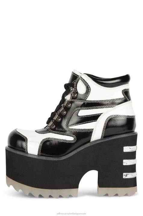 vrouwen Jeffrey Campbell gevaren zwart wit V2LZ350 enkel laarzen