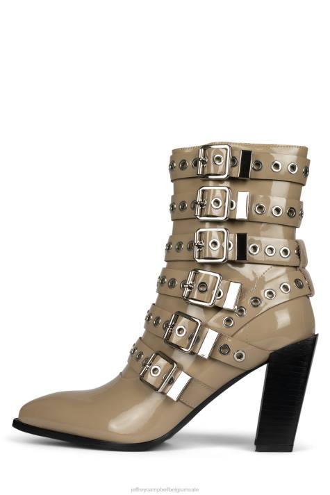 vrouwen Jeffrey Campbell ignatius-b taupe lakzilver V2LZ659 enkel laarzen