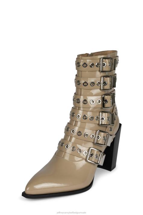 vrouwen Jeffrey Campbell ignatius-b taupe lakzilver V2LZ659 enkel laarzen