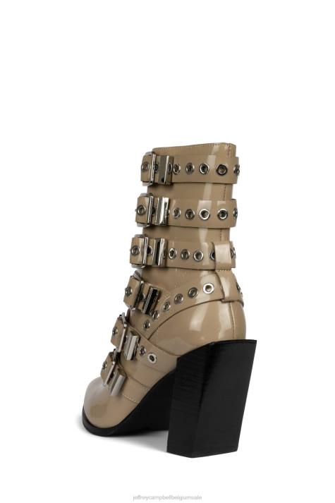 vrouwen Jeffrey Campbell ignatius-b taupe lakzilver V2LZ659 enkel laarzen
