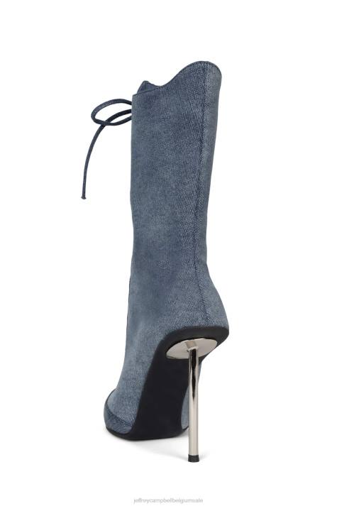 vrouwen Jeffrey Campbell kom maar op denim zilver V2LZ294 enkel laarzen