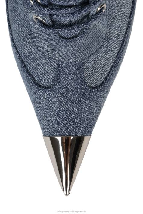 vrouwen Jeffrey Campbell kom maar op denim zilver V2LZ294 enkel laarzen