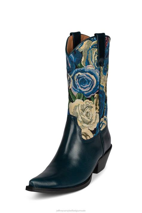 vrouwen Jeffrey Campbell kruispunt marine marine tapijt V2LZ412 enkel laarzen