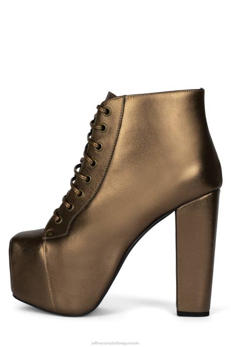 vrouwen Jeffrey Campbell lita bronzen V2LZ398 enkel laarzen