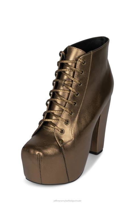 vrouwen Jeffrey Campbell lita bronzen V2LZ398 enkel laarzen