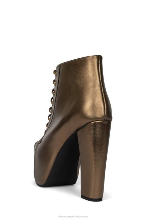 vrouwen Jeffrey Campbell lita bronzen V2LZ398 enkel laarzen