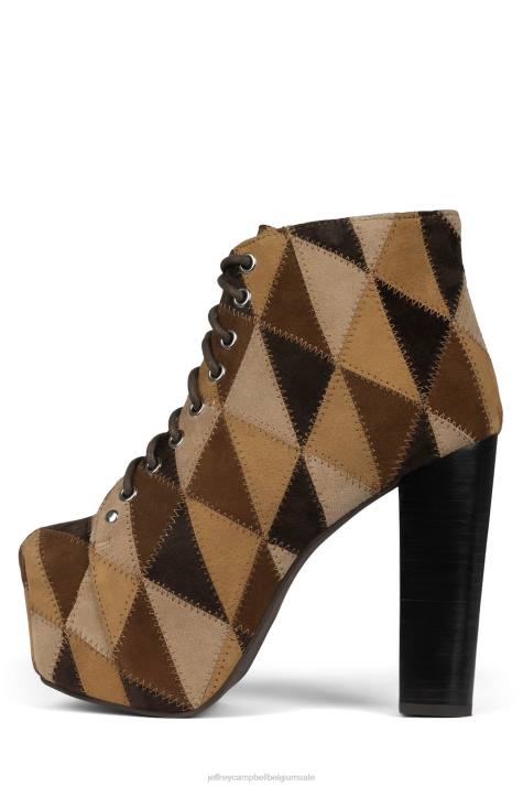 vrouwen Jeffrey Campbell lita-pw bruin suède multi V2LZ488 enkel laarzen
