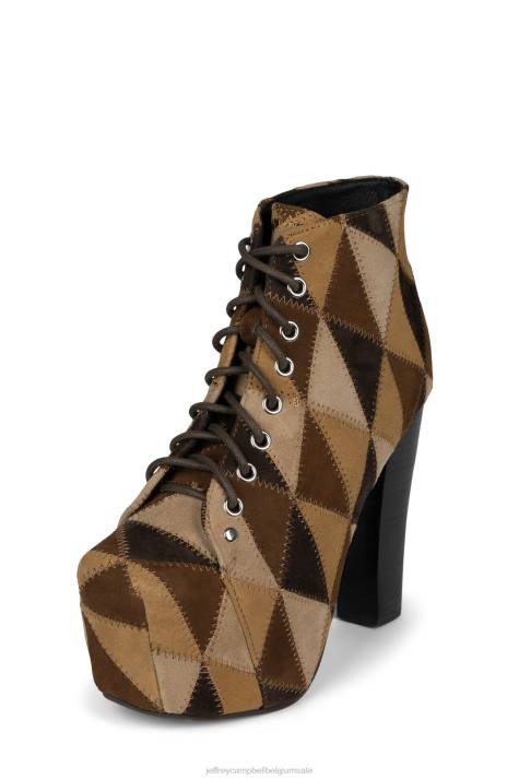 vrouwen Jeffrey Campbell lita-pw bruin suède multi V2LZ488 enkel laarzen