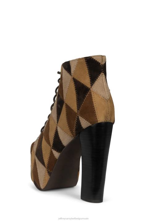 vrouwen Jeffrey Campbell lita-pw bruin suède multi V2LZ488 enkel laarzen