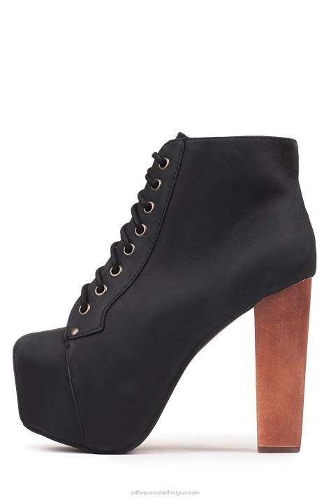 vrouwen Jeffrey Campbell lita zwart bedroefd V2LZ339 enkel laarzen
