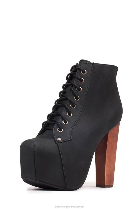 vrouwen Jeffrey Campbell lita zwart bedroefd V2LZ339 enkel laarzen