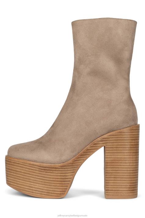 vrouwen Jeffrey Campbell mexicaans-3 taupe suède tan stapel V2LZ618 enkel laarzen