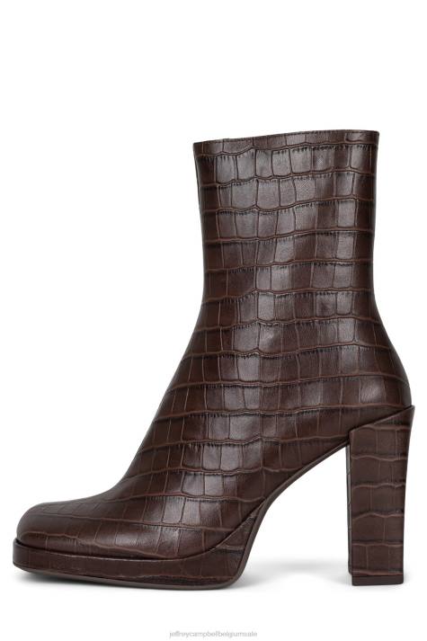 vrouwen Jeffrey Campbell minim-lo bruine krokodil V2LZ517 enkel laarzen