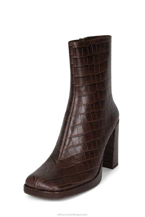 vrouwen Jeffrey Campbell minim-lo bruine krokodil V2LZ517 enkel laarzen