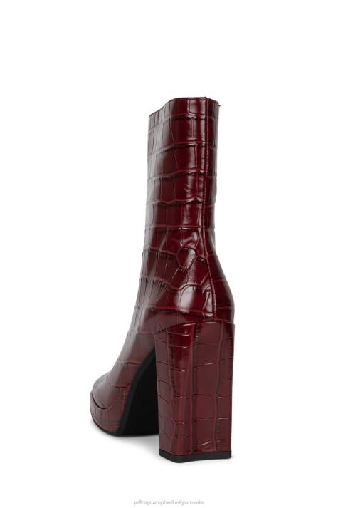 vrouwen Jeffrey Campbell minim-lo wijn krokodil V2LZ516 enkel laarzen