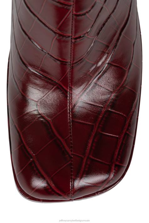 vrouwen Jeffrey Campbell minim-lo wijn krokodil V2LZ516 enkel laarzen