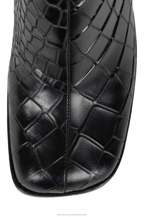 vrouwen Jeffrey Campbell minim-lo zwarte krokodil V2LZ518 enkel laarzen