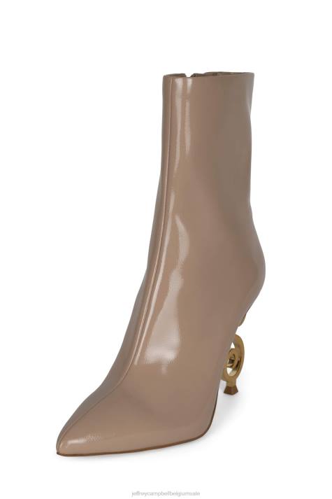 vrouwen Jeffrey Campbell moesai natuurlijk patent goud V2LZ389 enkel laarzen