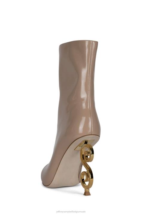 vrouwen Jeffrey Campbell moesai natuurlijk patent goud V2LZ389 enkel laarzen