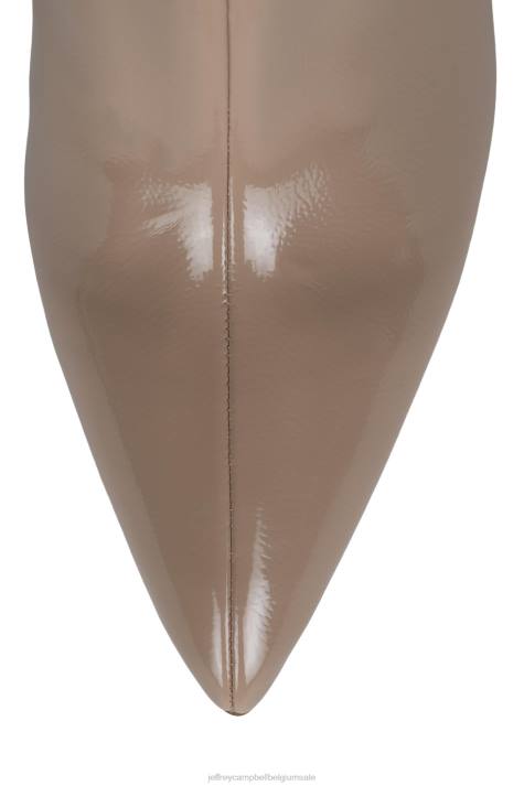 vrouwen Jeffrey Campbell moesai natuurlijk patent goud V2LZ389 enkel laarzen