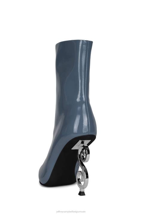 vrouwen Jeffrey Campbell moesai stoffig blauw lakzilver V2LZ388 enkel laarzen