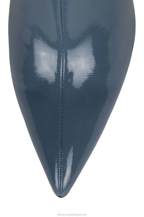 vrouwen Jeffrey Campbell moesai stoffig blauw lakzilver V2LZ388 enkel laarzen