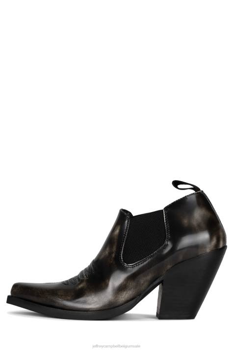 vrouwen Jeffrey Campbell oeste zwarte doos witte borstel V2LZ556 enkel laarzen