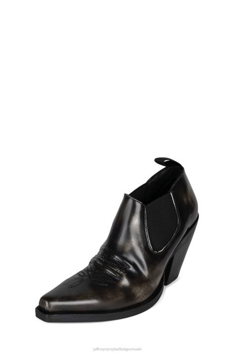 vrouwen Jeffrey Campbell oeste zwarte doos witte borstel V2LZ556 enkel laarzen