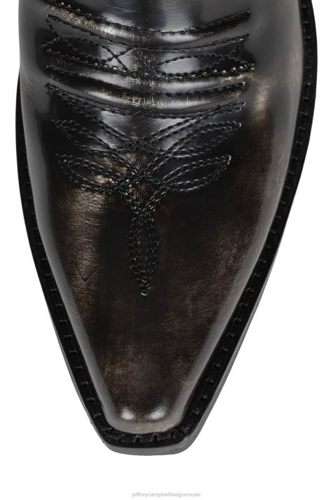 vrouwen Jeffrey Campbell oeste zwarte doos witte borstel V2LZ556 enkel laarzen