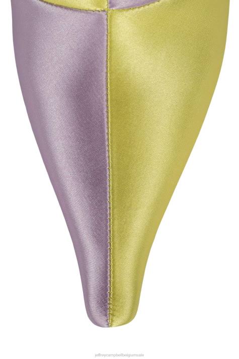 vrouwen Jeffrey Campbell optiek geel satijn lila satijn V2LZ394 enkel laarzen