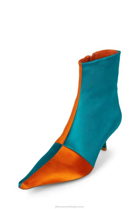 vrouwen Jeffrey Campbell optiek oranje satijn blauw satijn V2LZ393 enkel laarzen