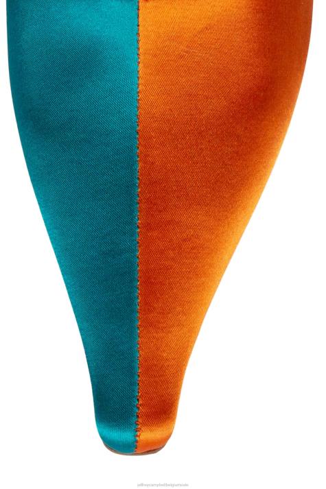 vrouwen Jeffrey Campbell optiek oranje satijn blauw satijn V2LZ393 enkel laarzen
