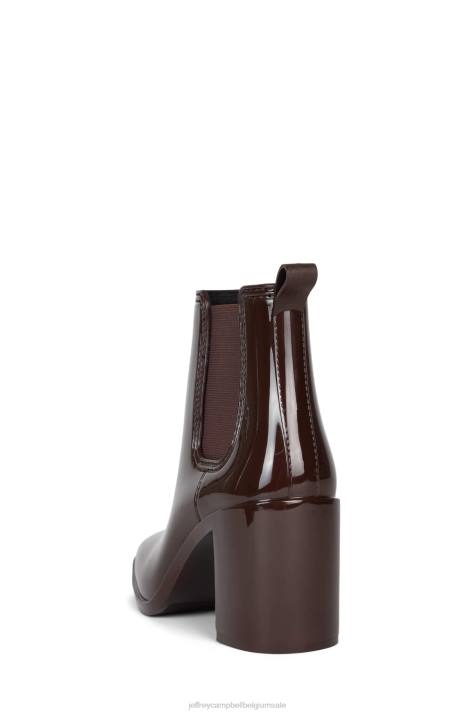 vrouwen Jeffrey Campbell orkaan2 bruin glanzend V2LZ895 enkel laarzen