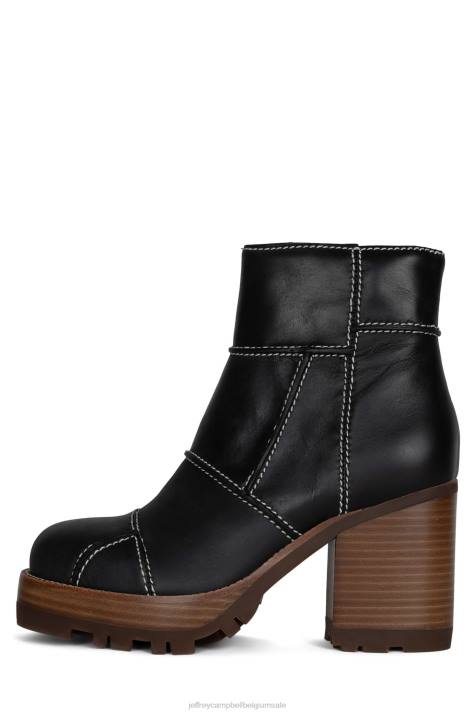 vrouwen Jeffrey Campbell overvloed-lc zwartbruine Poolse stapel V2LZ531 enkel laarzen