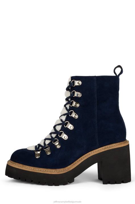 vrouwen Jeffrey Campbell owat-2 marine suède ivoor V2LZ369 enkel laarzen