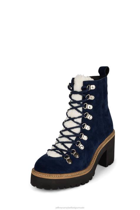 vrouwen Jeffrey Campbell owat-2 marine suède ivoor V2LZ369 enkel laarzen